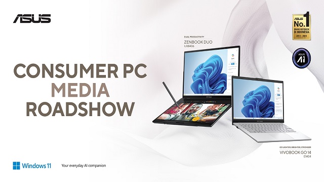 Laptop ASUS AI tidak saja menawarkan kemudahan tapi juga pengalaman tak terlupakan dalam bekerja.